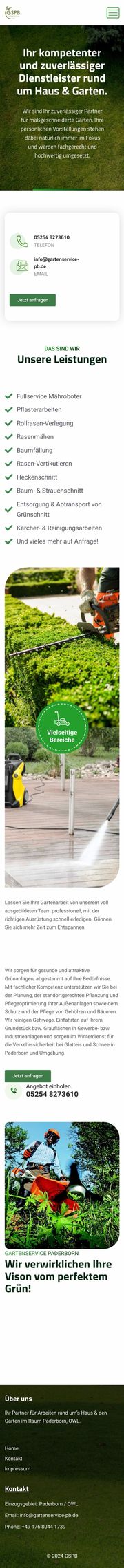 Gartenservice Paderborn — Mobile