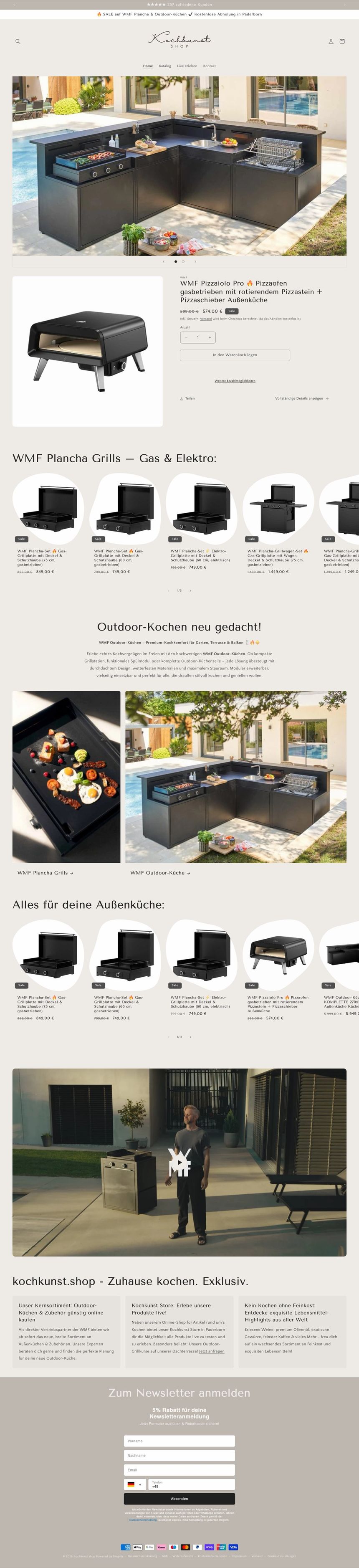 Kochkunst Shop — Desktop