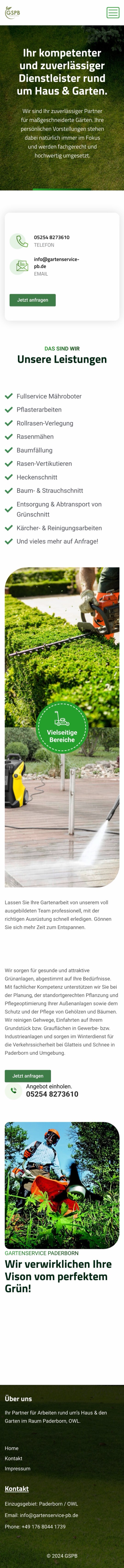 Gartenservice Paderborn — Mobile